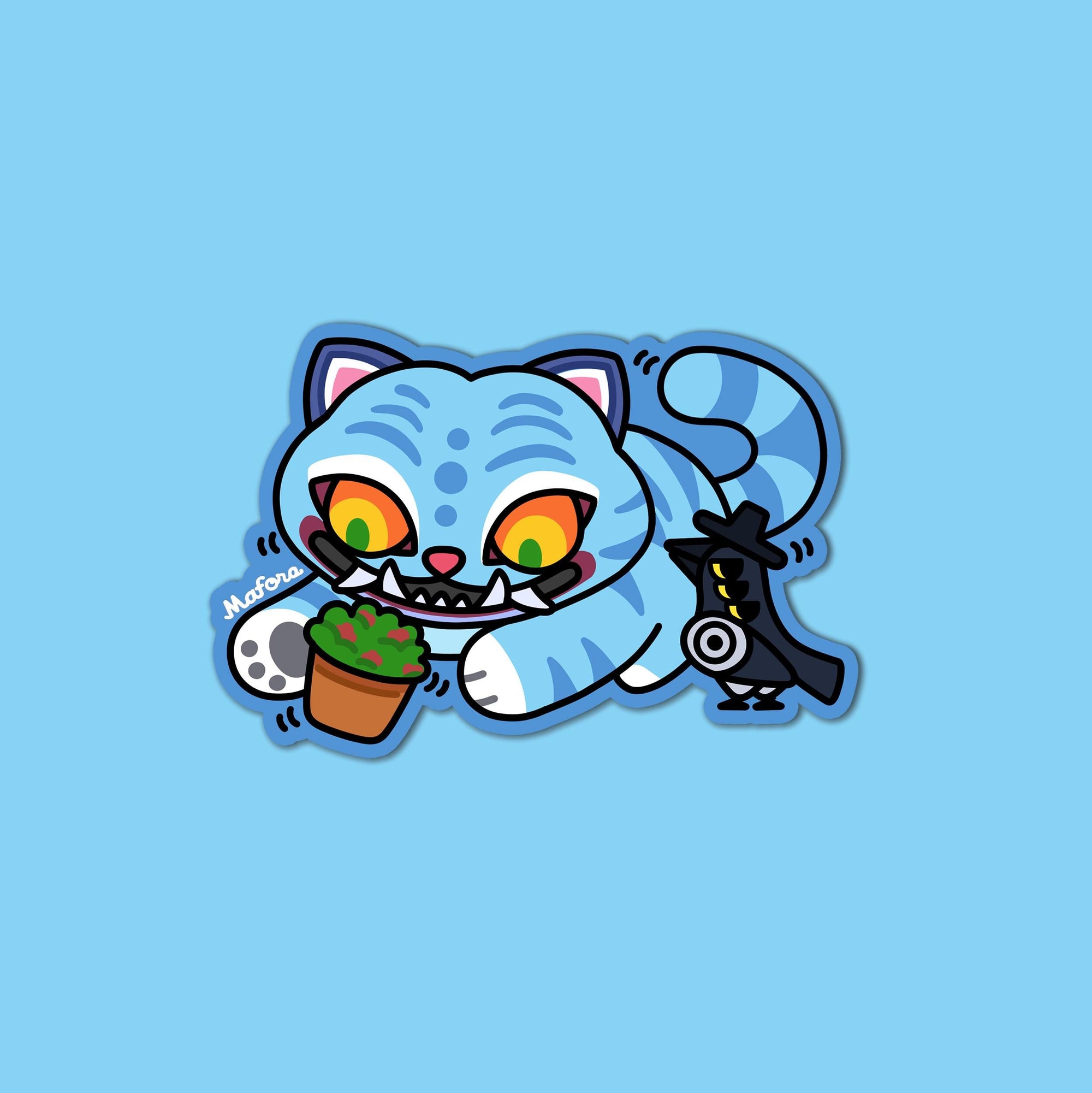 Blue Tiger and Crow!  Derpy | Vinyl Sticker