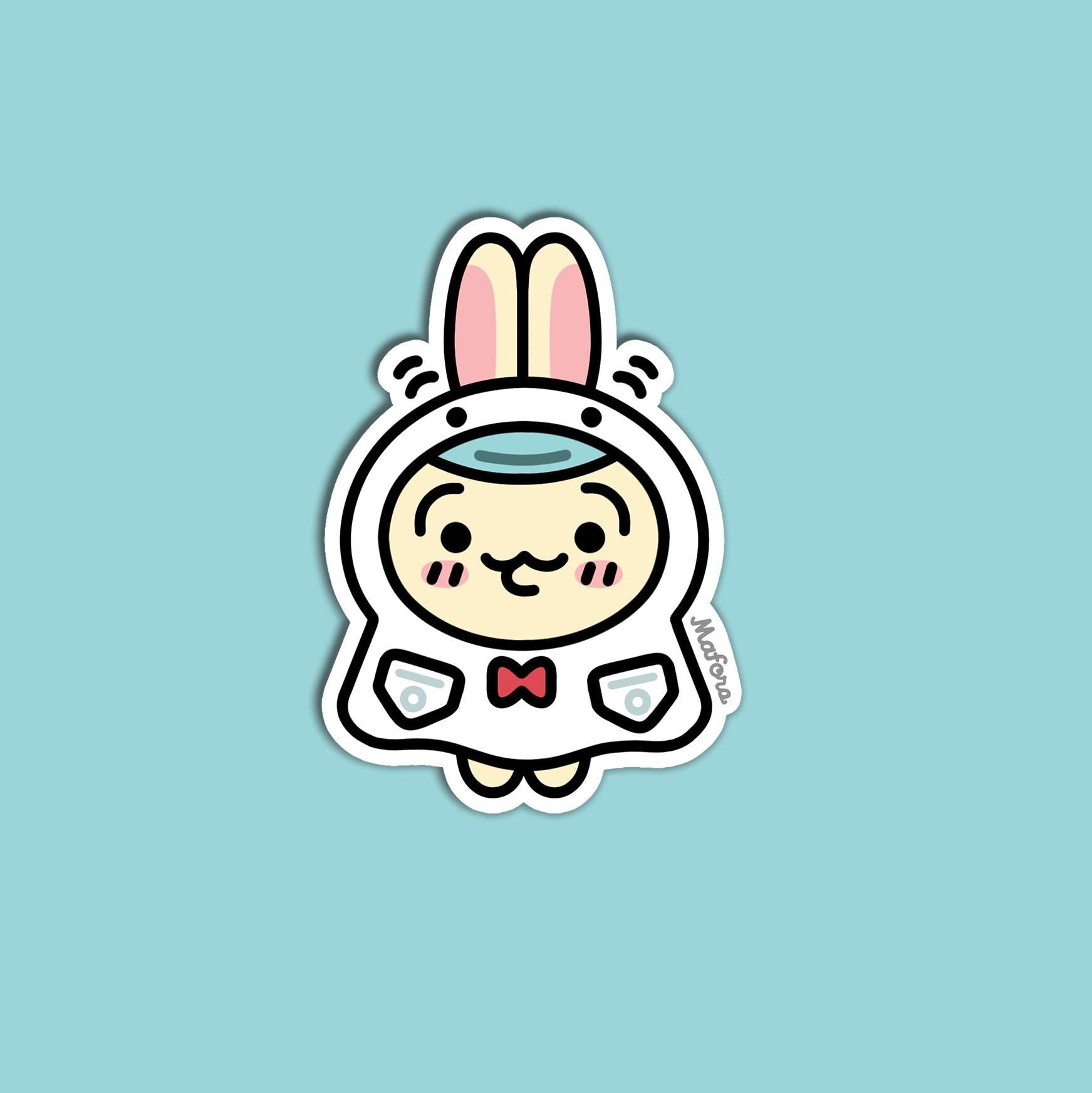 Teruteru Bozu Bunny Raincoat Hamster | Vinyl Sticker